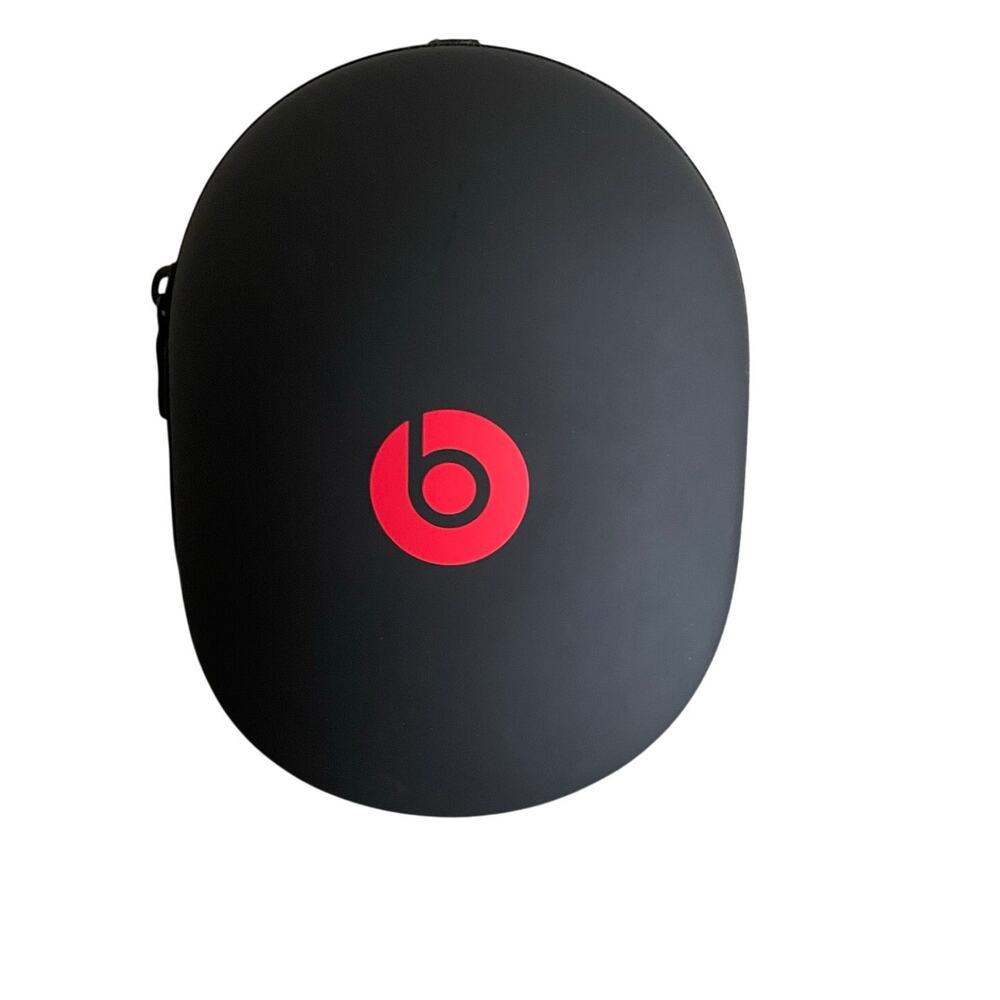 Genuine Beats by Dr Dre Hard Shell Headphone Carry Case Black Red Zip Storage